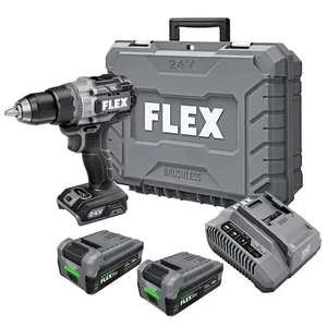 ✅New FLEX✅STACKED 24V 1/2" Keyless Brushless Cordless Drill 2-Battery FX1171T-2K - Picture 1 of 3