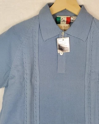 Camisa polo vintage MR GUY La Jolla Los Angeles para hombre 100 % Wooi azul claro Foto 1 de 4