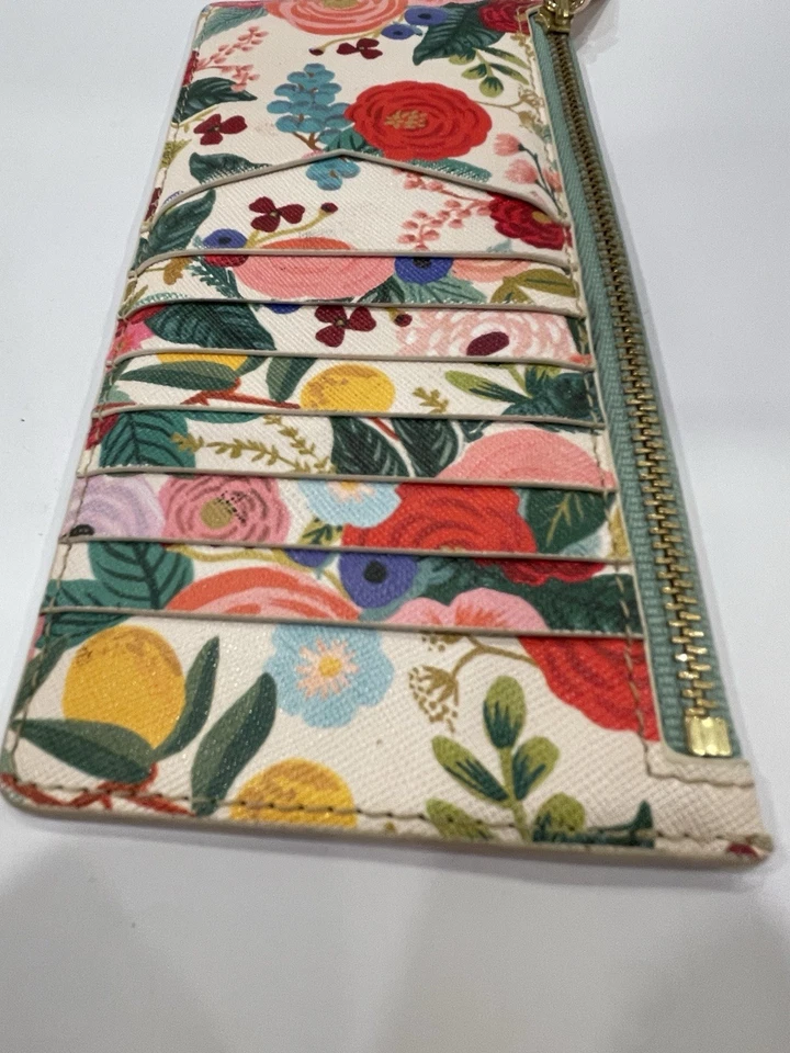 RIFLE PAPER CO. Moedas de Cartão de Festa de Jardim Carteira Fina Ousada Floral Brilhante - Imagem 1 de 4