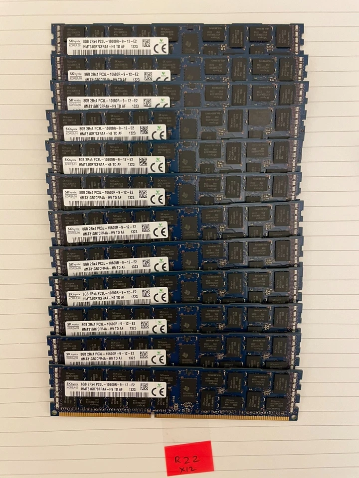 HyniX 8gb 2rx4 pc3l 10600 server ram  DDR3-1333 - Image 1 of 1