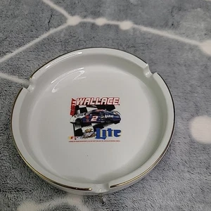 VTG Nascar Souvenir Ashtray featuring Rusty Wallace and his #2 Miller Lite car - Picture 1 of 4
