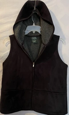 Colete LAUREN RALPH LAUREN Camurça Sherpa Forrado com Capuz Cinza Equestre Zíper M - Imagem 1 de 4