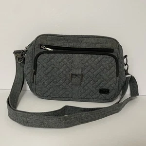 Bolso Bandolera Lug Carousel XL Cartera de Viaje Acolchada Gris Brezo Protección RFID - Imagen 1 de 3