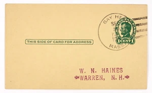 Cabeza gay, masa (MA) 1941 DPO (1913-1941) CDS en 1c GPC a Warren, NH., magenta - Imagen 1 de 2