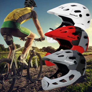 GARBULL Erwachsene Fahrradhelm Downhill MTB Integralhelm Kinnbügel Abnehmbar  - Bild 1 von 16