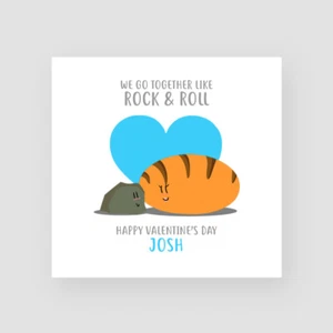 Personalised Handmade Funny Valentine's Day Card Rock Roll Boyfriend Girlfriend - Imagen 1 de 4