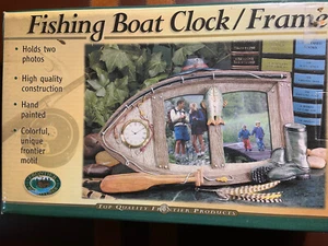 Frontier Adventures Fishing Boat Clock/Frame New NIB Model 3165 Gifts Photo - Picture 1 of 4