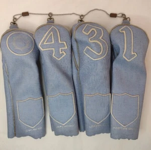 Fundas para cabeza de palos de golf vintage Ben Hogan AMF azul vinilo forradas en tela - Imagen 1 de 11