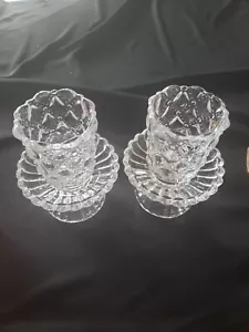 Juego de dos votivos de cristal claro de fiesta vintage con soporte - Imagen 1 de 9