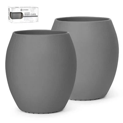 Paquete de 2 tazas de silicona para bebé - tazas de entrenamiento sin derrames para destete LED para bebé, suaves y  Foto 1 de 4