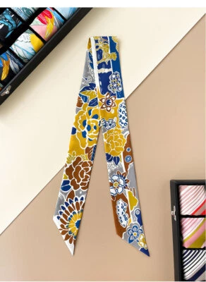 Quality 18 Momme Twill Silk Scarf Ribbon Flowers Bag Neck Tie Headband 33" * 2" - Image 1 of 4