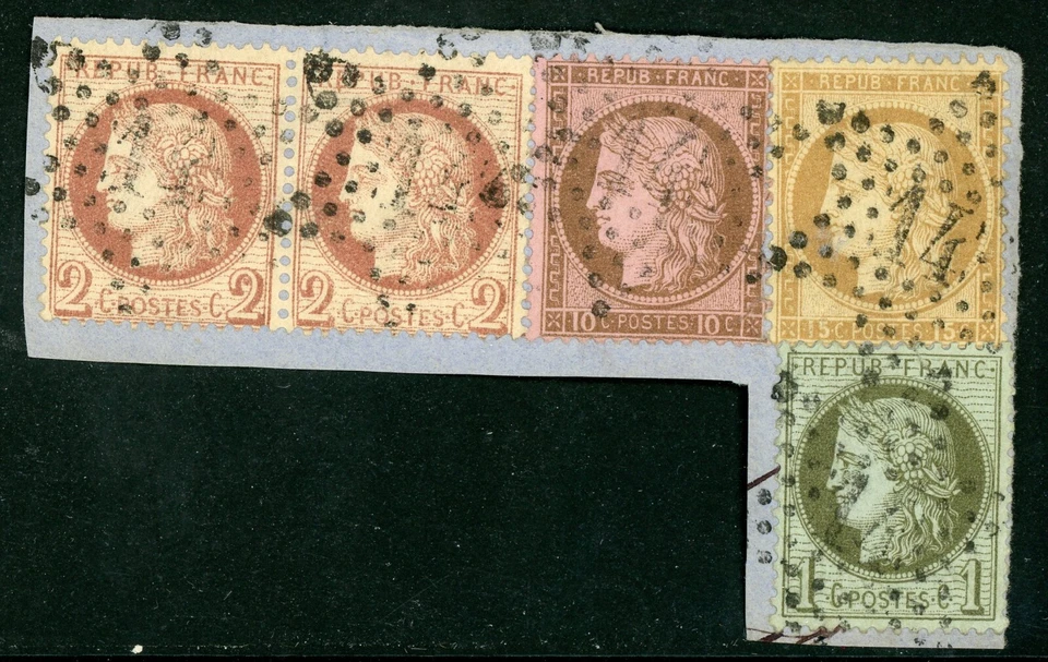 France 1871 Ceres Multiples on Piece H587 ⭐⭐ - Image 1 of 2