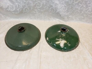Vintage Porcelain Enamel Industrial Light Shades (2) - 12" - Gas Station - Picture 1 of 12