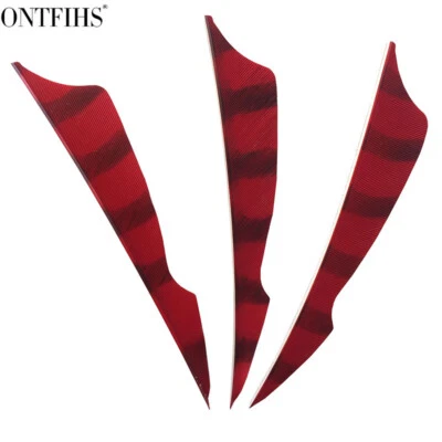 24PCS 4" Striped Sting Vanes Fletches Fletching Fletches Right Wing - Image 1 of 4