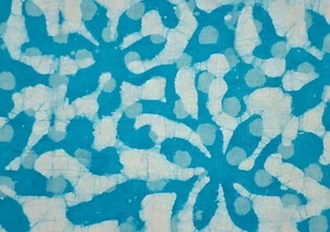 Block Print By the Yard Indian Fabric for Sewing Dressmaking Turquoise Blue - Picture 1 of 8