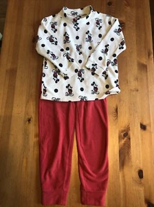 Disney Mickey Mouse Fleece Pajamas Uniqlo Kids US 5/6 Japanese 110-125 - Picture 1 of 10