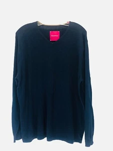 Suéter Tommy Bahama Tejido Para Hombres L Grande Azul Marino Cuello en V Cachemira Mezcla de Algodón - Imagen 1 de 6