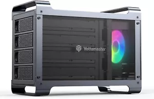 4 Bay Type-B Hard Drive Enclosure With RGB Fan For 2.5" 3.5" SATA HDDs SSD 72 TB - Picture 1 of 9