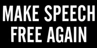 Make Speech Free Again Black & White Vinyl Decal Bumper Sticker
