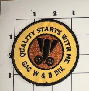 GAC W&B Division Patch Quality Starts with Me Vintage Embroidered Iron On - Picture 1 of 1