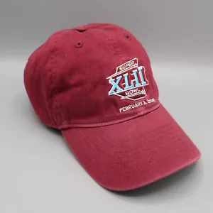 Super Bowl XLII 2008 Reebok NFL Football Black Patriots Giants Hat Cap Red - Picture 1 of 7