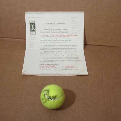 Pelota de tenis Wilson firmada autografiada por Jimmy Connors con carta Foto 1 de 4