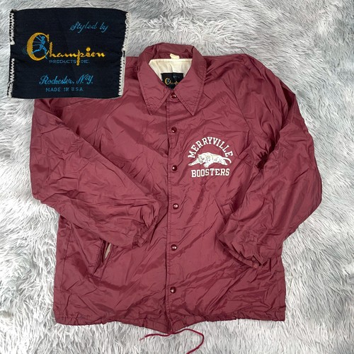 COACH Giacca allenatore allenatore MERRYVILLE BOOSTERS uomo corsa campione vintage anni 60 M