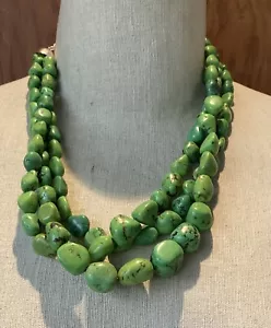 Desert Rose Trading Sterling Silver 925 Green Turquoise Multistrand Necklace - Picture 1 of 4