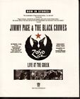 Vintage imprimé publicité musique Jimmy Page & Les corbeaux noirs au grec