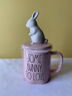 Rae Dunn Some Bunny To Love Bunny Topper Pink Mug