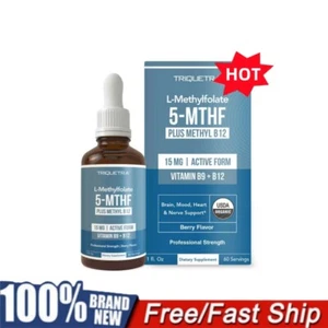 L-Methyl Folate 15mg Plus Methyl B12 Cofactor–Organic, Berry Flavor New - Picture 1 of 5