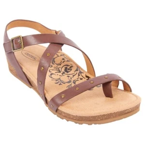 *Aetrex Lauren Leather Orthotic Quarter Strap Sandal - Coffee (Size 8.5) - Picture 1 of 7