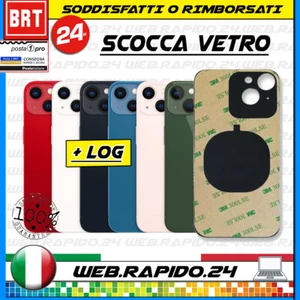 BACK COVER SCOCCA POSTERIORE VETRO PER APPLE IPHONE 13 BIG HOLE+BIADESIVO! - Foto 1 di 1
