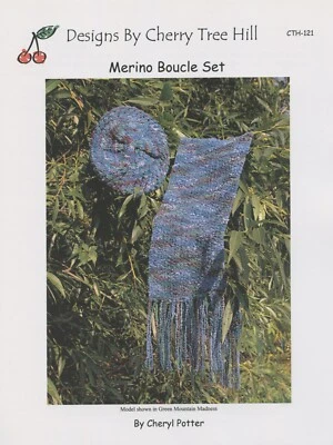 Cherry Tree Hill Knitting Pattern CTH-121 Merino Boucle Set Hat, Scarf Easy Knit - Image 1 of 2