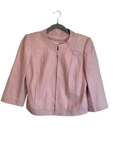 St. John Collection Couture seltene hellrosa 100% Lamm Lederjacke Gr. 6 *lesen* - Bild 1 von 18