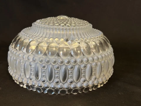 Vtg Pressed Glass Victorian Bubble Glass Bowl Ceiling Light Shade Architectural Cover
