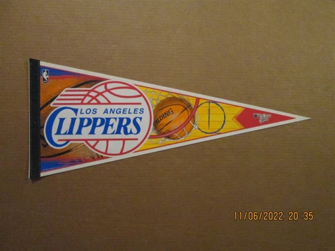 NBA Los Angeles Clippers Vintage 1990's Edition #5 Team Logo Basketball Pennant Cover