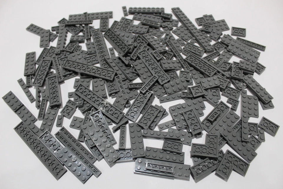 LEGO 200 Platten Plates einreihig zweireihig neu-dunkelgrau darkbluishgray #3919 - Bild 1 von 1