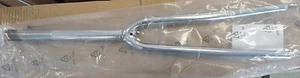 SILVER Chrome 700C THREADED 1 INCH Cro-Mo FORK 700 1" THREADED FORK Chromoly - Picture 1 of 3