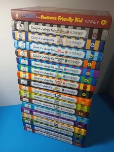 Diary of a Wimpy Kid Books Set 1-17 HC + Dairy If Awesome Friendly Kid VG - Picture 1 of 5