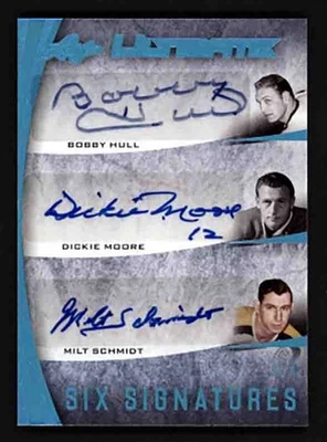 2015-16 Leaf Ultimate Six Signatures Auto Hull Moore Schmidt Gadsby Lindsay 3/4 - Image 1 of 2
