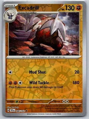 Excadrill - 086/162 Reverse Holo SV05: Temporal Forces NM - Image 1 of 2