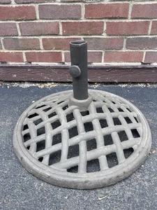 20” 27lb Round Umbrella Base Heavy Duty Stand Patio Outdoor Cast Iron Base - Picture 1 of 9