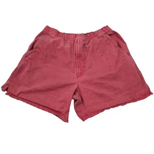 VINTAGE Newport blau klein verwaschen rot 100 % Baumwolle elastischer Bund Shorts 90er - Bild 1 von 9