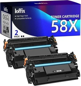 Ioffix 58X Black Toner Cartridge 2 Pack Compatible W/ HP58X - Afbeelding 1 van 8