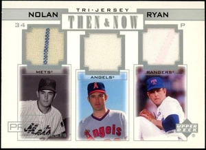NOLAN RYAN 2001 UPPER DECK THEN & NOW GAME USED 3 TEAM TRIPLE RELIC HOF - Bild 1 von 2