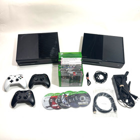 Xbox One Console Bundle Lot 2 Systems 3 Controllers Games Cords Tested Read