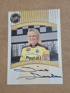 2003 TINA GORDON PRESS PASS AUTOGRAPHED AUTO NASCAR RACING CARD - Picture 1 of 3