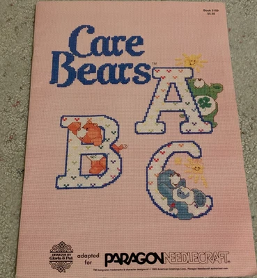 CARE BEARS Paragon Needlecraft Cross Stitch Alphabet Pattern Book Gloria & Pat - Image 1 of 4