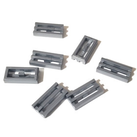 Lot of 7 LEGO Flat Silver 1x2 Tile Grille 2412 / 30244 Brick Parts Pieces